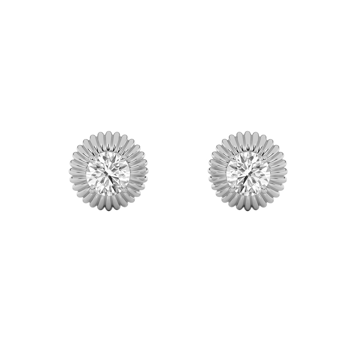 2CTW Round Lab-Grown Diamond Prong Vintage Inspired Stud Earrings 2 Stones