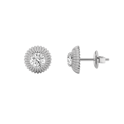 2CTW Round Lab-Grown Diamond Prong Vintage Inspired Stud Earrings 2 Stones