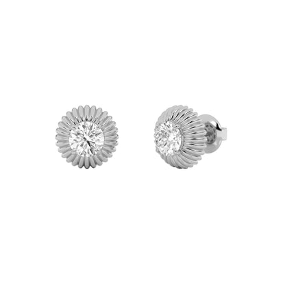 2CTW Round Lab-Grown Diamond Prong Vintage Inspired Stud Earrings 2 Stones