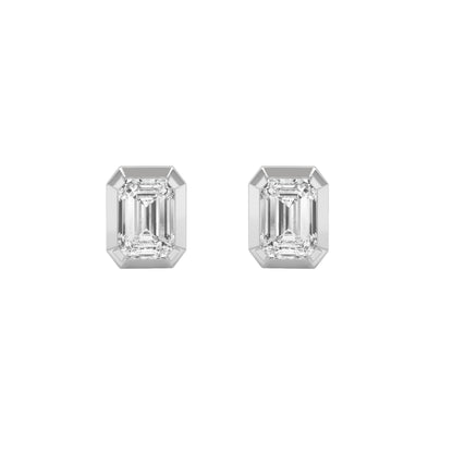 3CTW Emerald Lab-Grown Diamond Prong Sud Earrings 22 Stones