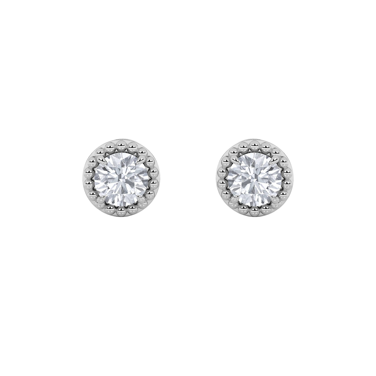 2CTW Round Lab-Grown Diamond Prong Stud Earrings 2 Stones 9.5mm Length