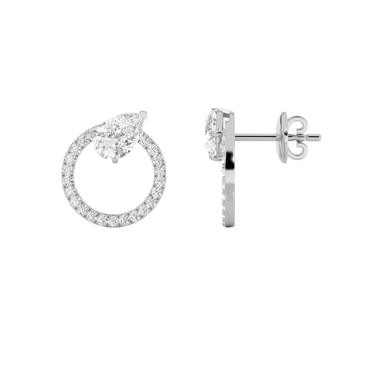 1.5CTW Pear Lab-Grown Diamond Prong Dangle Fashion Earrings 46 Stones