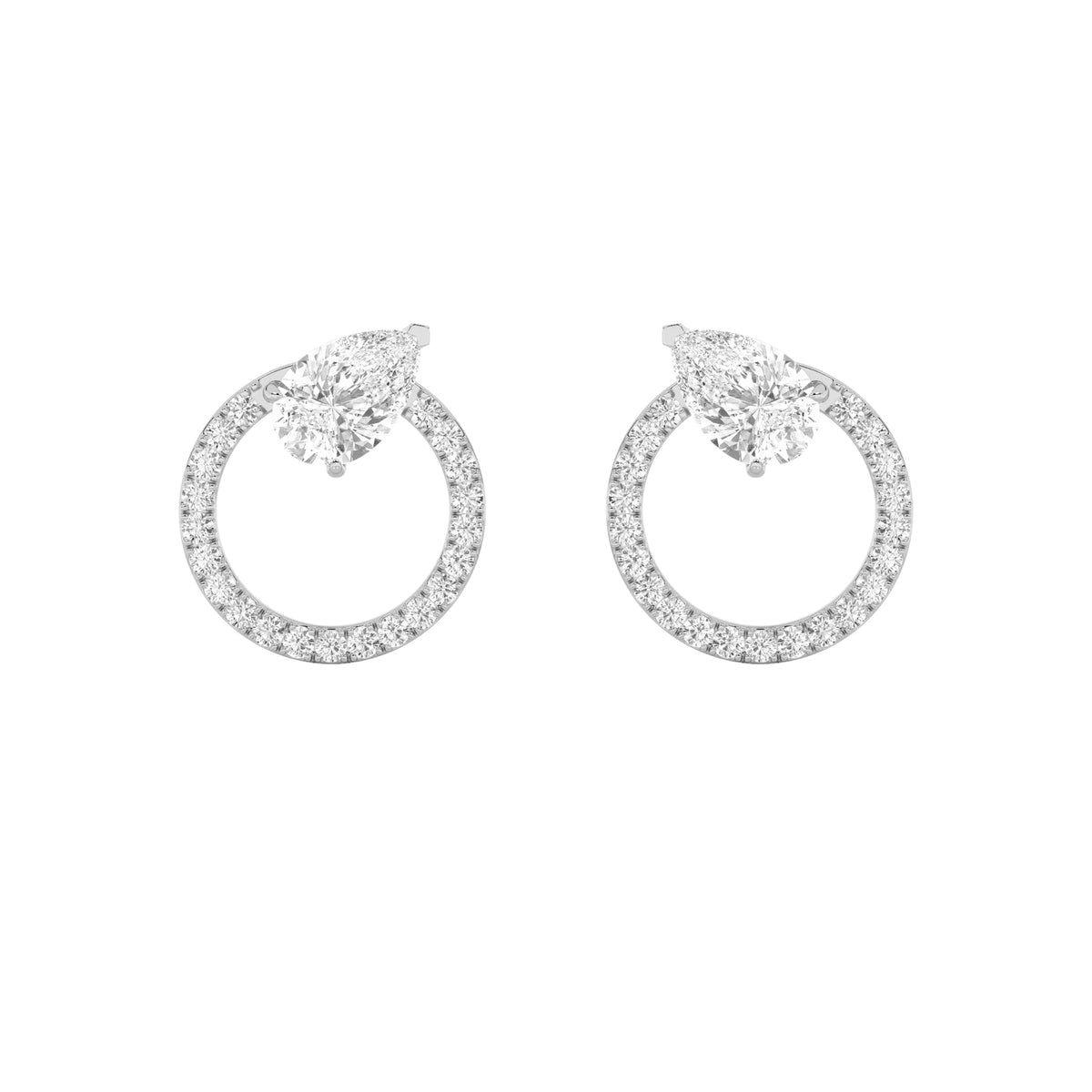 1.5CTW Pear Lab-Grown Diamond Prong Dangle Fashion Earrings 46 Stones