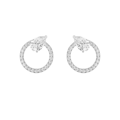 1.5CTW Pear Lab-Grown Diamond Prong Dangle Fashion Earrings 46 Stones