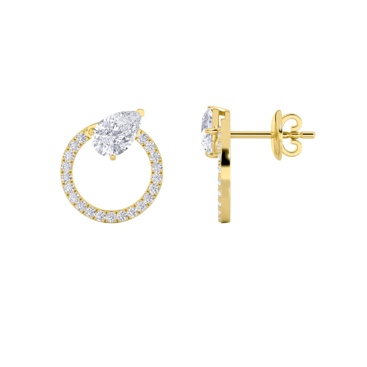 1.5CTW Pear Lab-Grown Diamond Prong Dangle Fashion Earrings 46 Stones