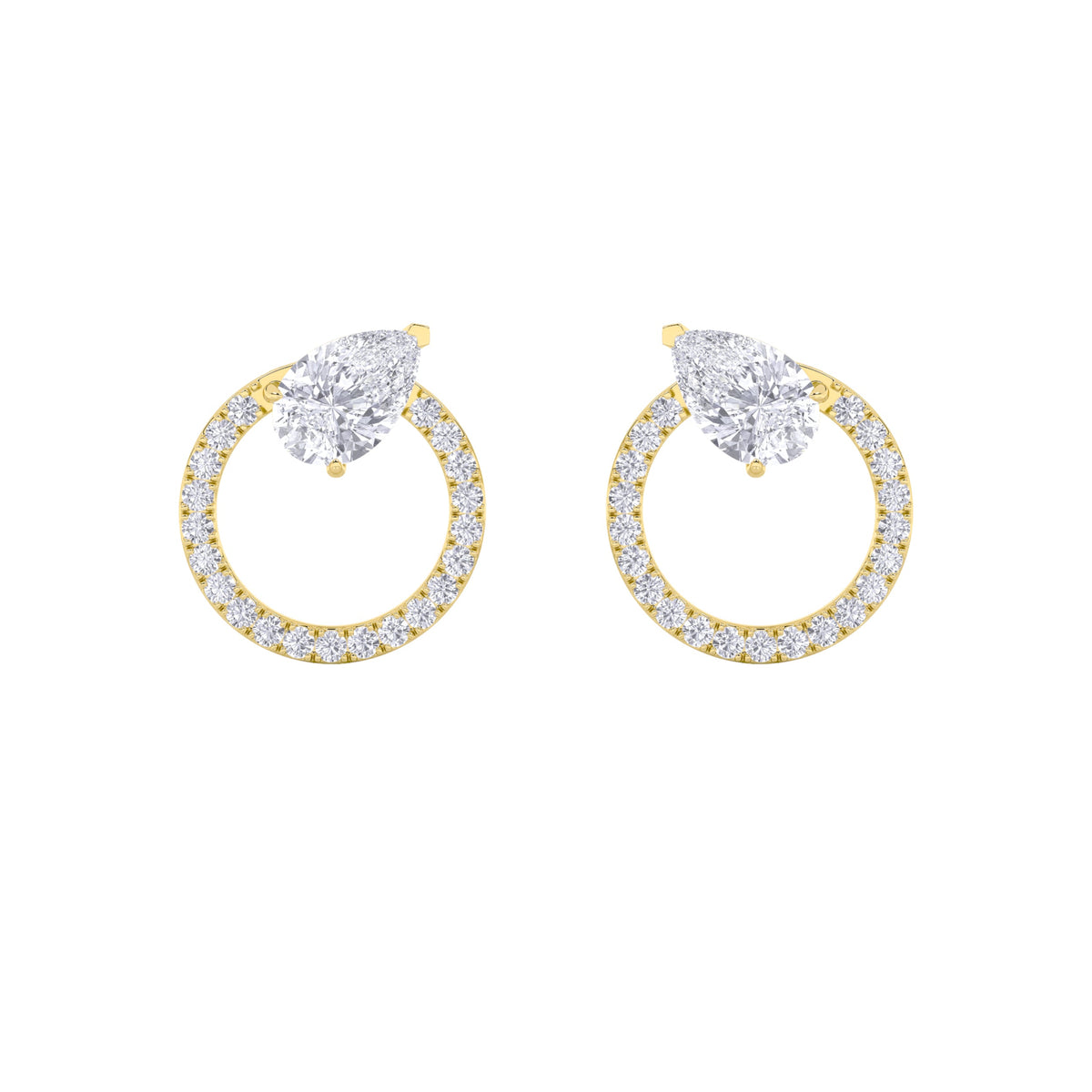 1.5CTW Pear Lab-Grown Diamond Prong Dangle Fashion Earrings 46 Stones