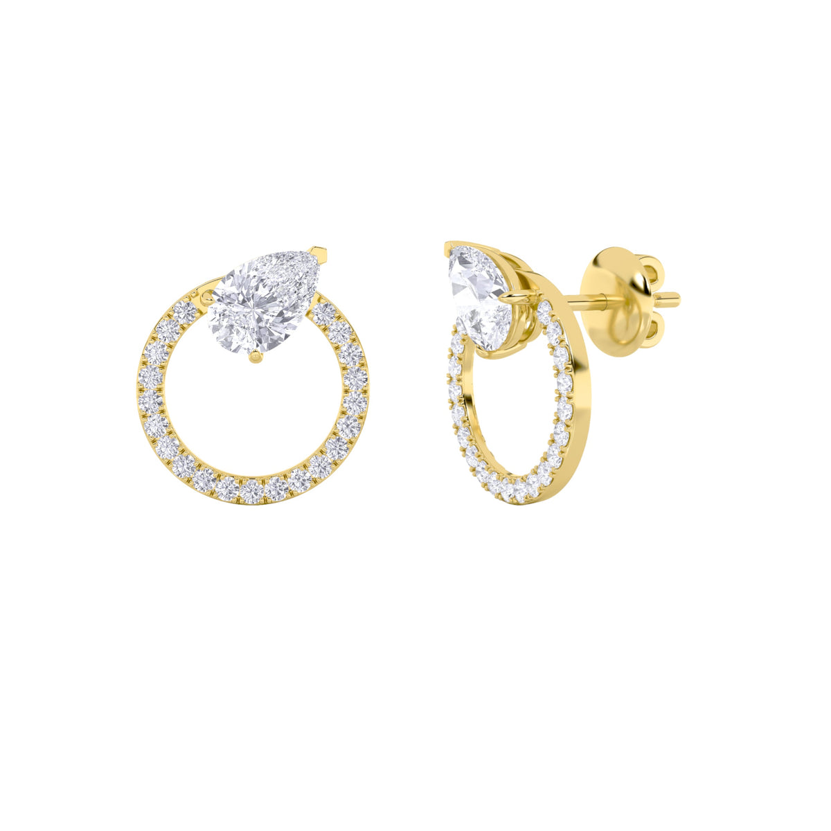 1.5CTW Pear Lab-Grown Diamond Prong Dangle Fashion Earrings 46 Stones