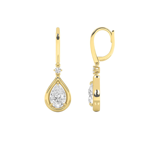 2CTW Pear Lab-Grown Diamond Prong Dangle Earrings 4 Stones