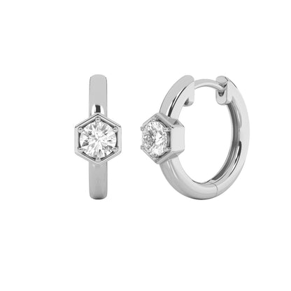 0.5CTW Round Lab-Grown Diamond Prong Hoop Earrings 2 Stones