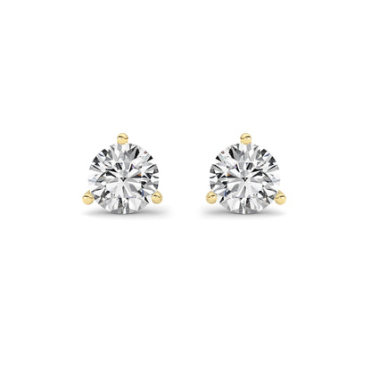 0.75CTW Round Lab-Grown Diamond Three Prong Martini Stud Earrings 2 Stones