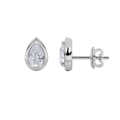 2CTW Pear Lab-Grown Diamond Prong Stud Earrings 2 Stones