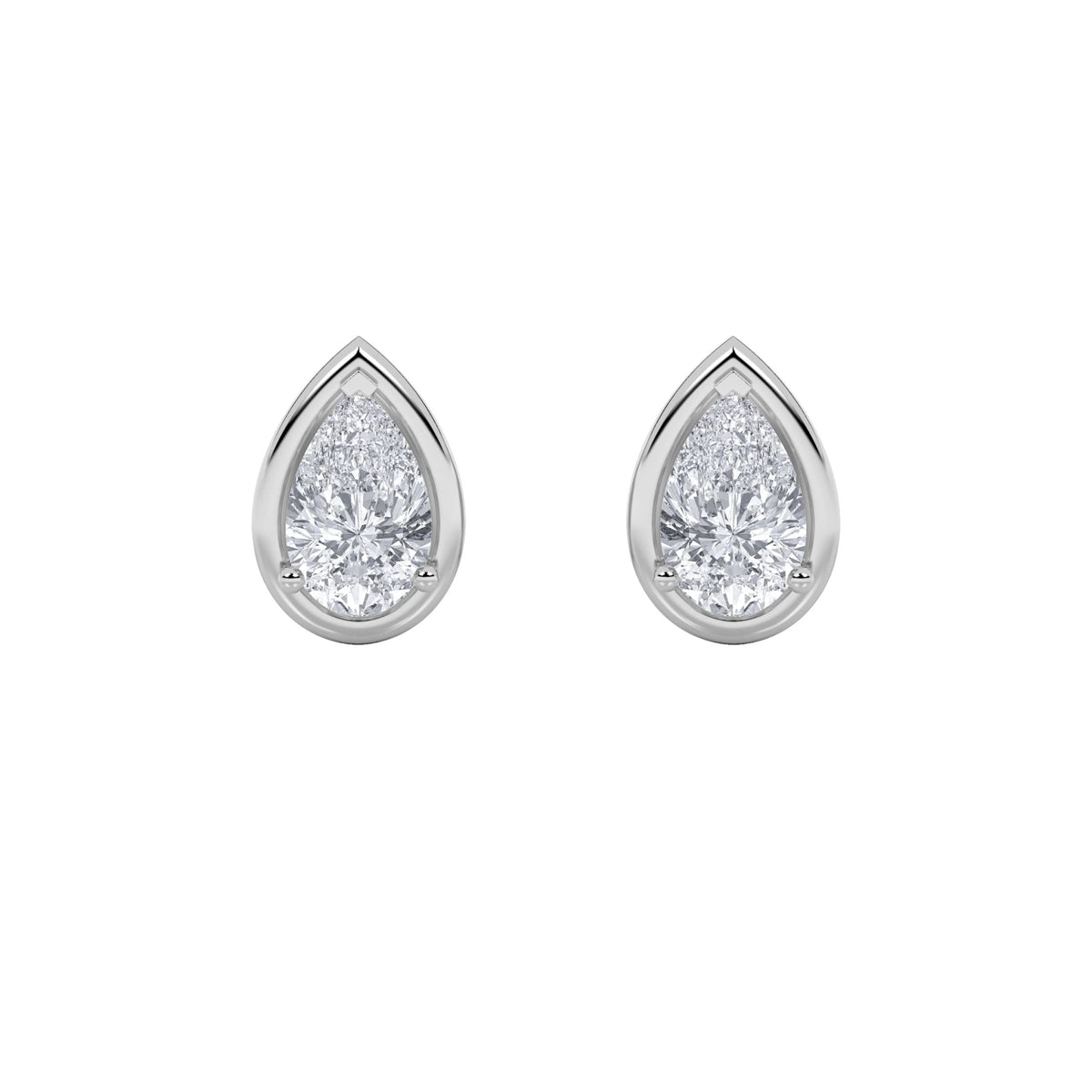2CTW Pear Lab-Grown Diamond Prong Stud Earrings 2 Stones