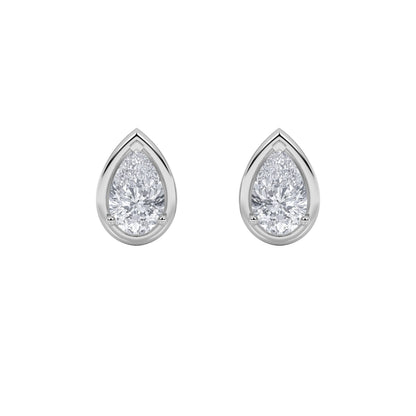 2CTW Pear Lab-Grown Diamond Prong Stud Earrings 2 Stones