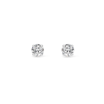 0.5CTW Round Lab-Grown Diamond 4 Prong Stud Earrings 2 Stones