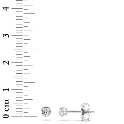 0.5CTW Round Lab-Grown Diamond 4 Prong Stud Earrings 2 Stones
