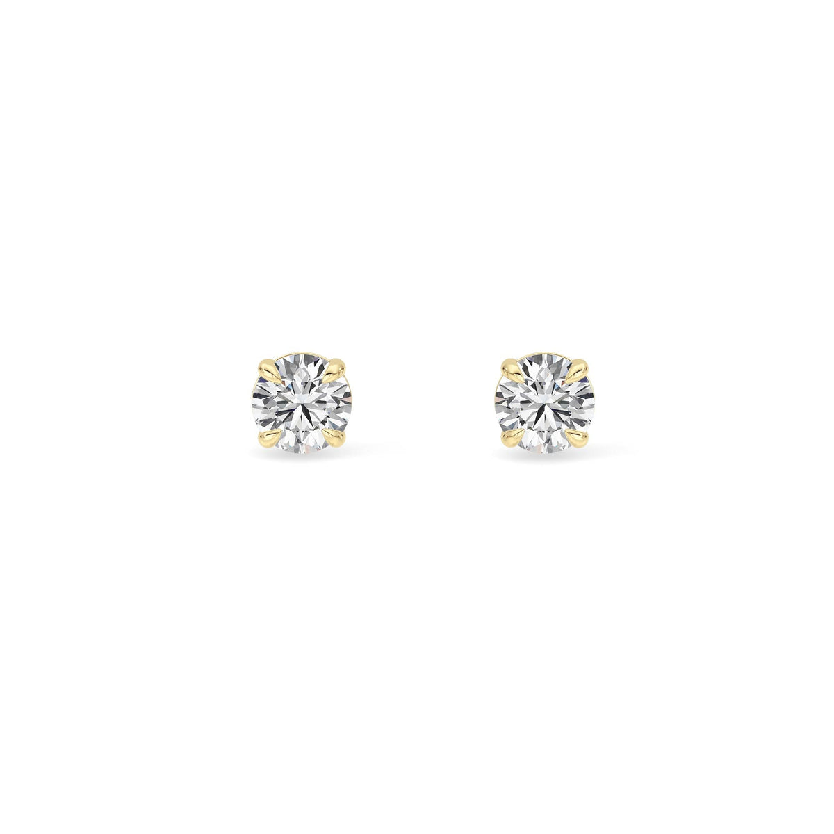 0.5CTW Round Lab-Grown Diamond 4 Prong Stud Earrings 2 Stones