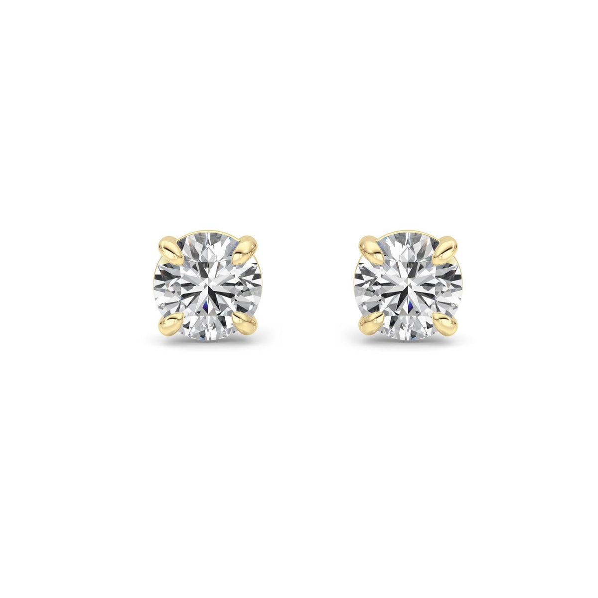 2CTW Round Lab-Grown Diamond 4 Prong Stud Earrings 2 Stones
