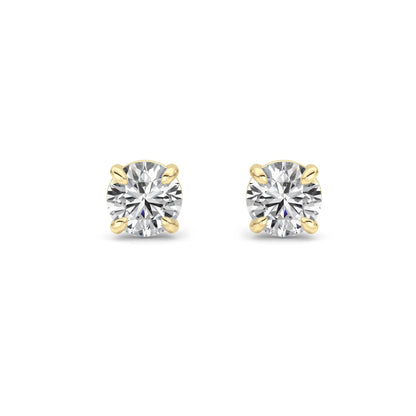 2CTW Round Lab-Grown Diamond 4 Prong Stud Earrings 2 Stones