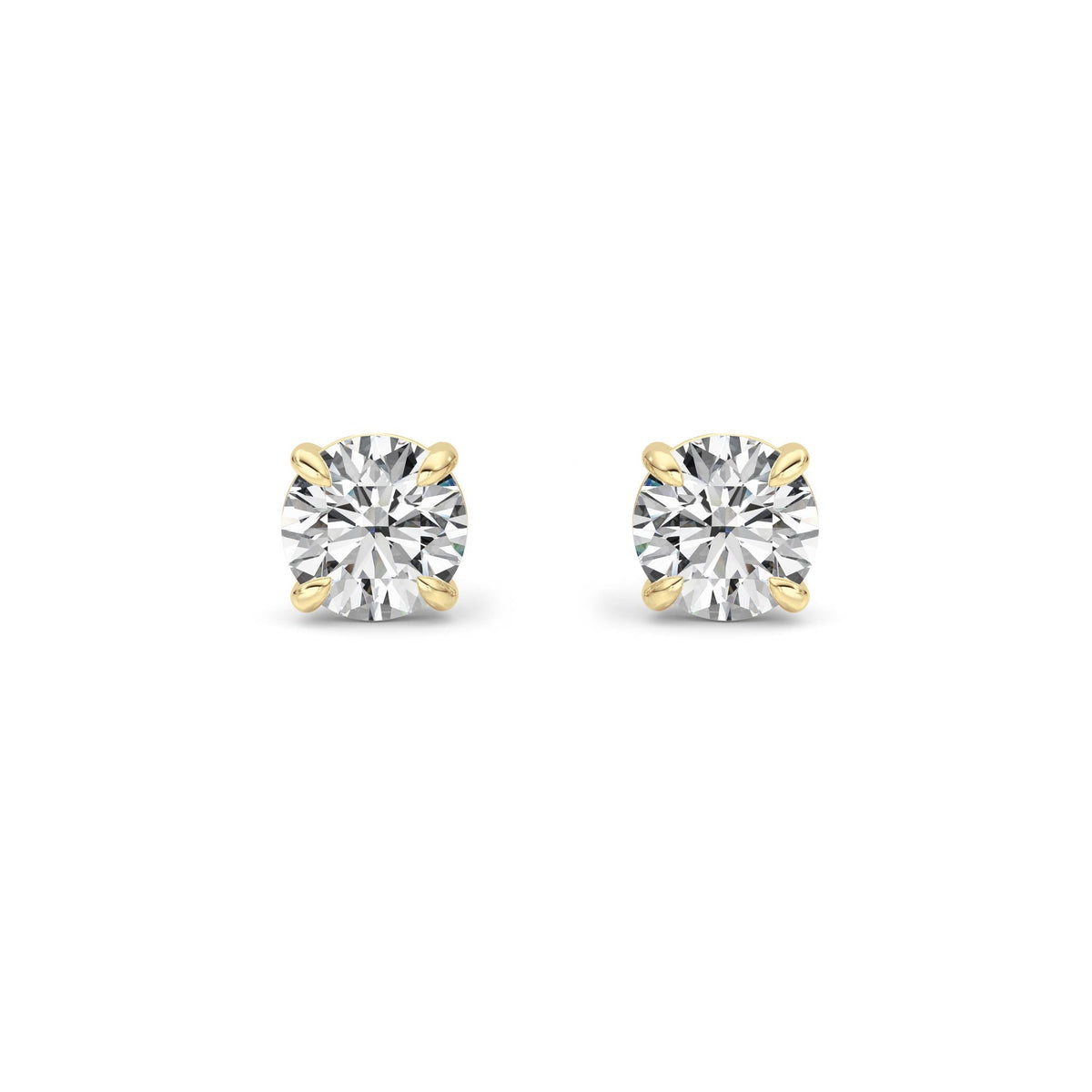 4CTW Round Lab-Grown Diamond 4 Prong Stud Earrings 2 Stones
