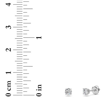 0.25CTW Round Lab-Grown Diamond Screw Back Stud Earrings 2 Stones