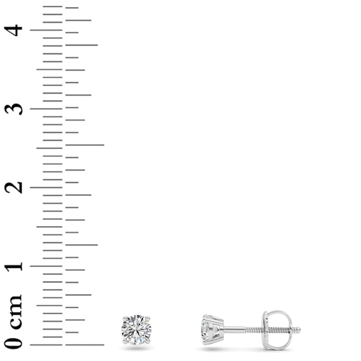 0.5CTW Round Lab-Grown Diamond Four Prong Stud Earrings 2 Stones