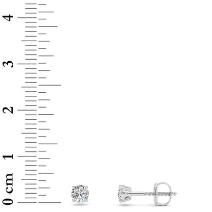 0.5CTW Round Lab-Grown Diamond Four Prong Stud Earrings 2 Stones