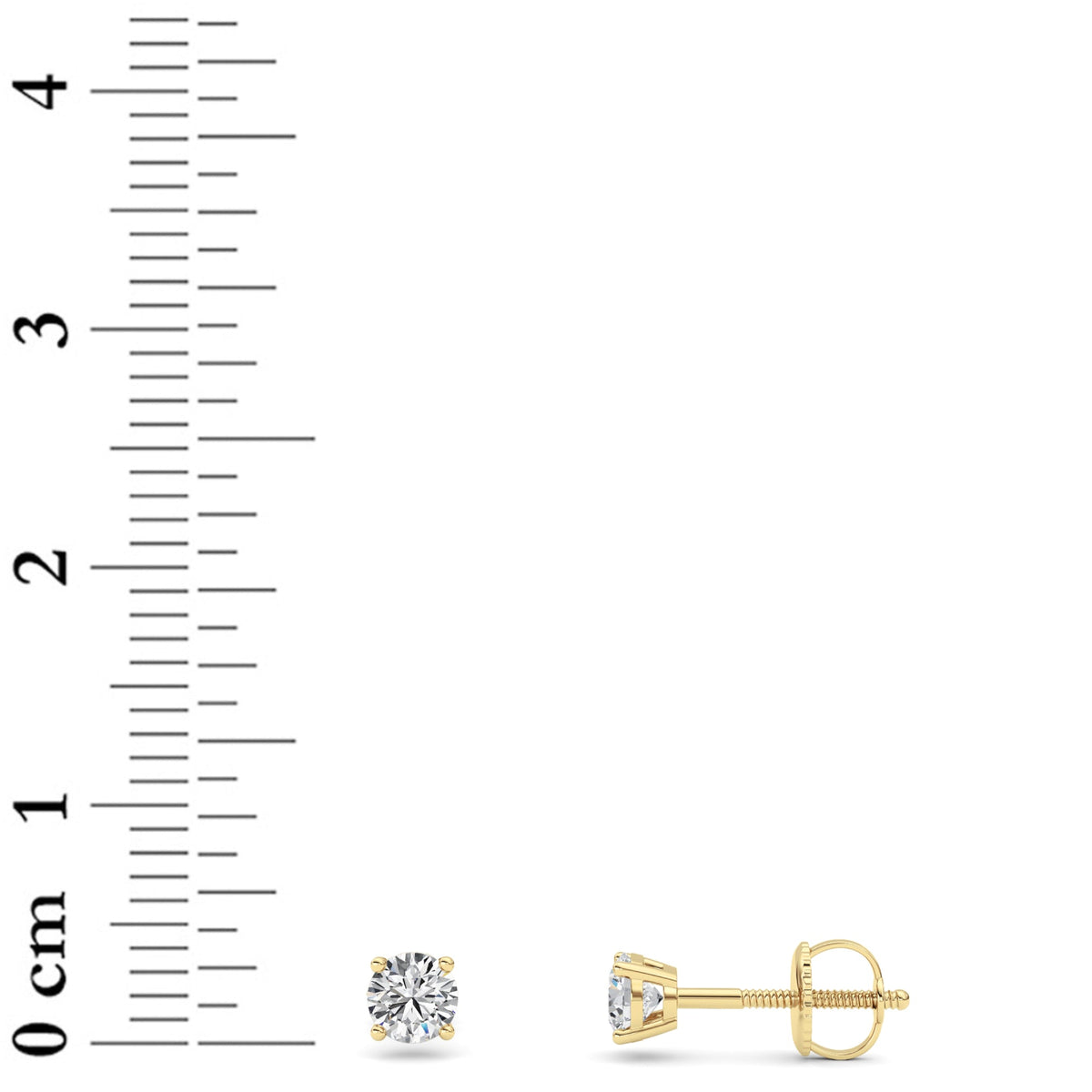 0.5CTW Round Lab-Grown Diamond Four Prong Stud Earrings 2 Stones