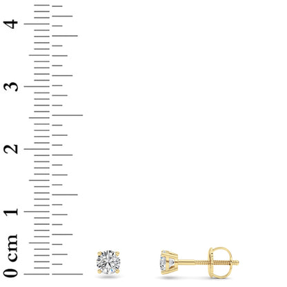 0.5CTW Round Lab-Grown Diamond Four Prong Stud Earrings 2 Stones