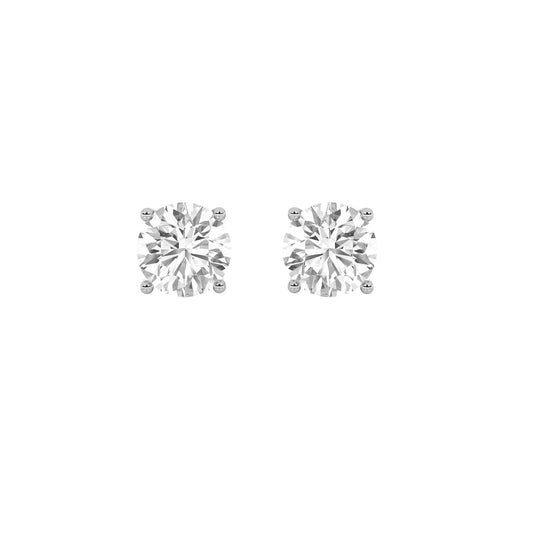 2CTW Round Lab-Grown Diamond Stud Earrings 2 Stones