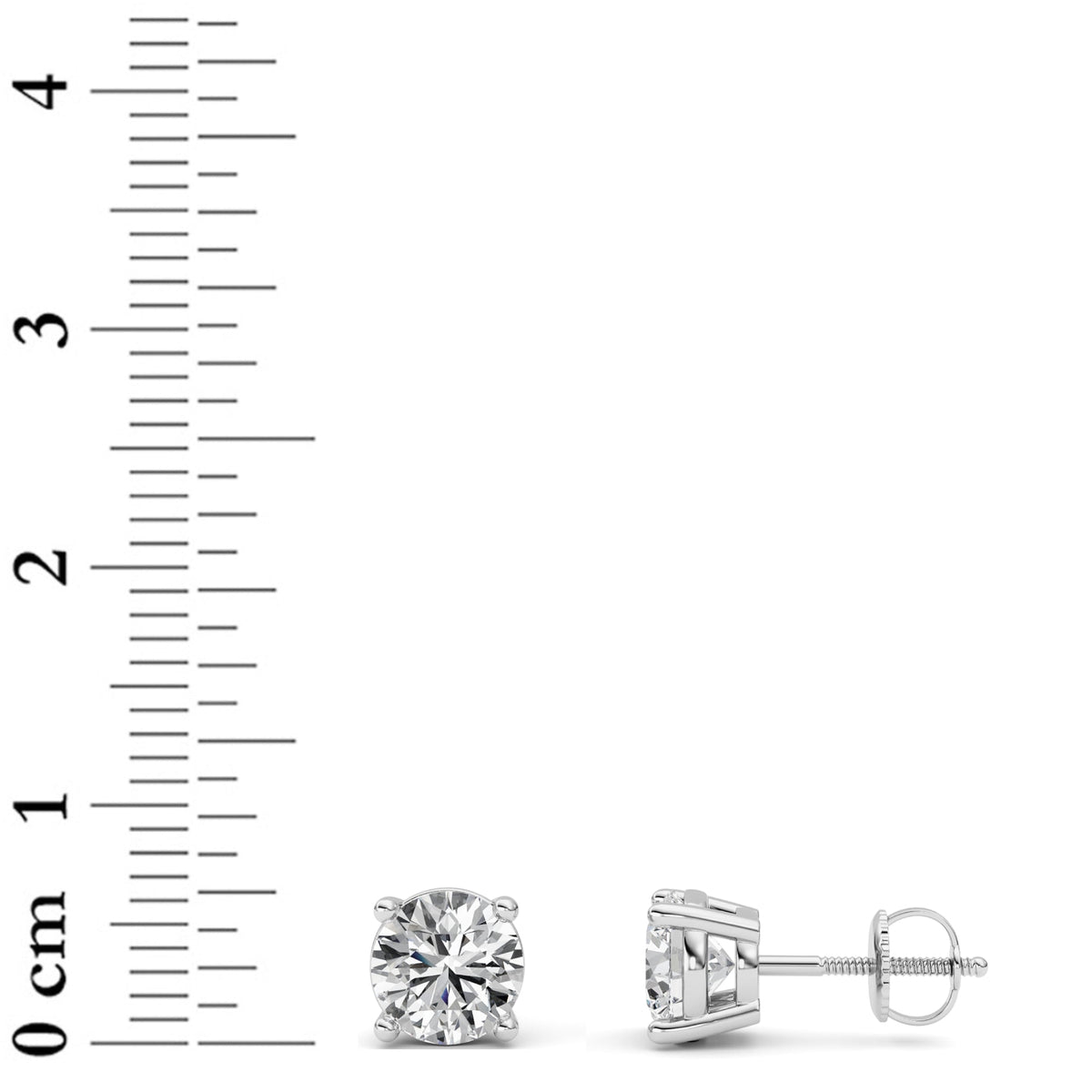 2CTW Round Lab-Grown Diamond Stud Earrings 2 Stones