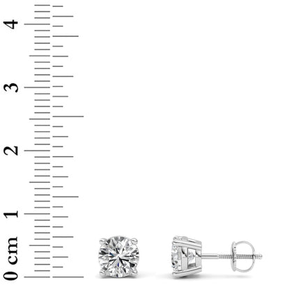 2CTW Round Lab-Grown Diamond Stud Earrings 2 Stones