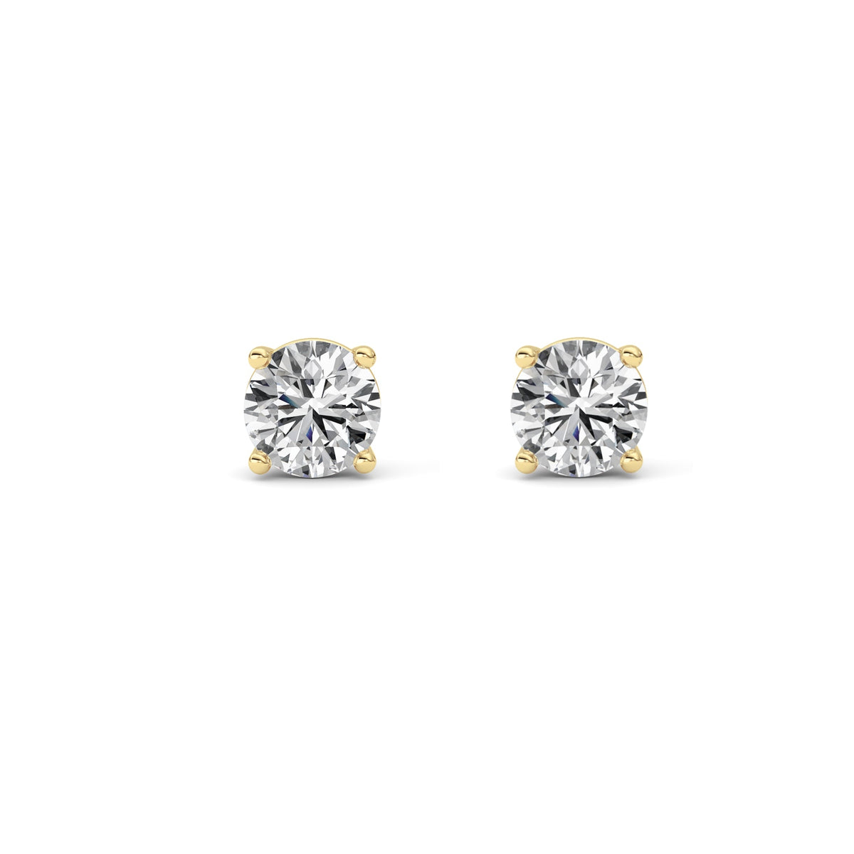 2CTW Round Lab-Grown Diamond Stud Earrings 2 Stones