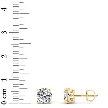 2CTW Round Lab-Grown Diamond Stud Earrings 2 Stones