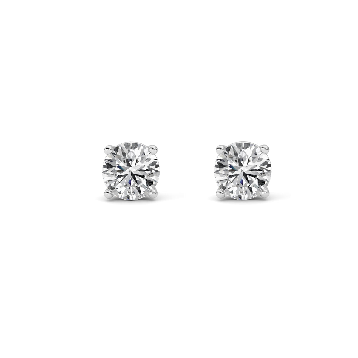 3CTW Round Lab-Grown Diamond Stud Earrings 2 Stones