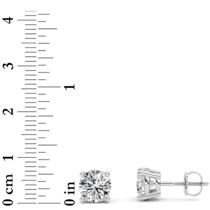 3CTW Round Lab-Grown Diamond Stud Earrings 2 Stones