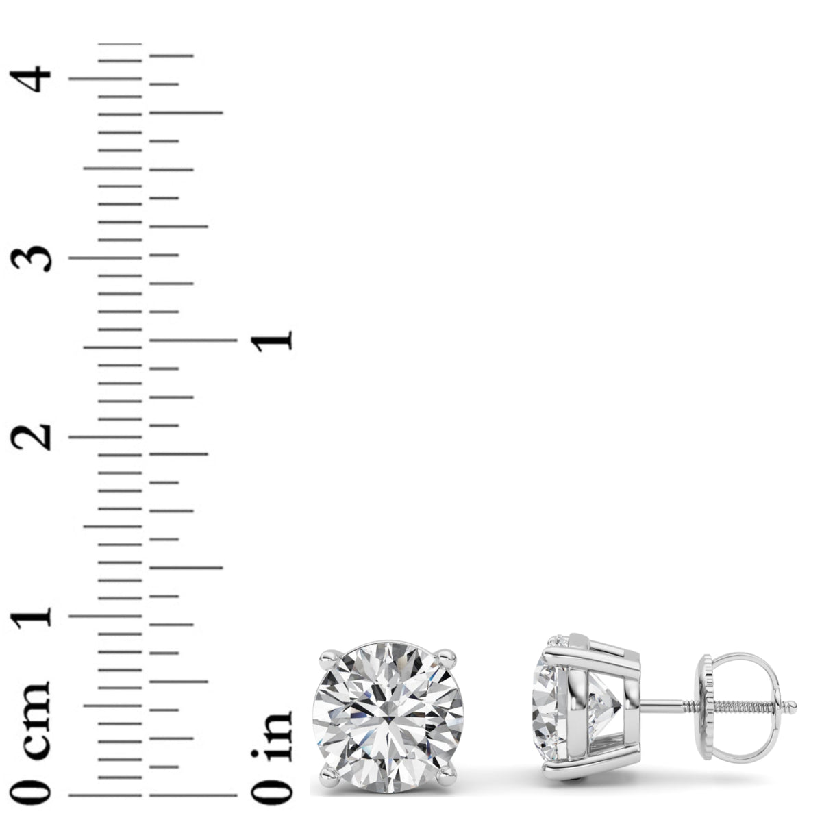 5CTW Round Lab-Grown Diamond Stud Earrings
