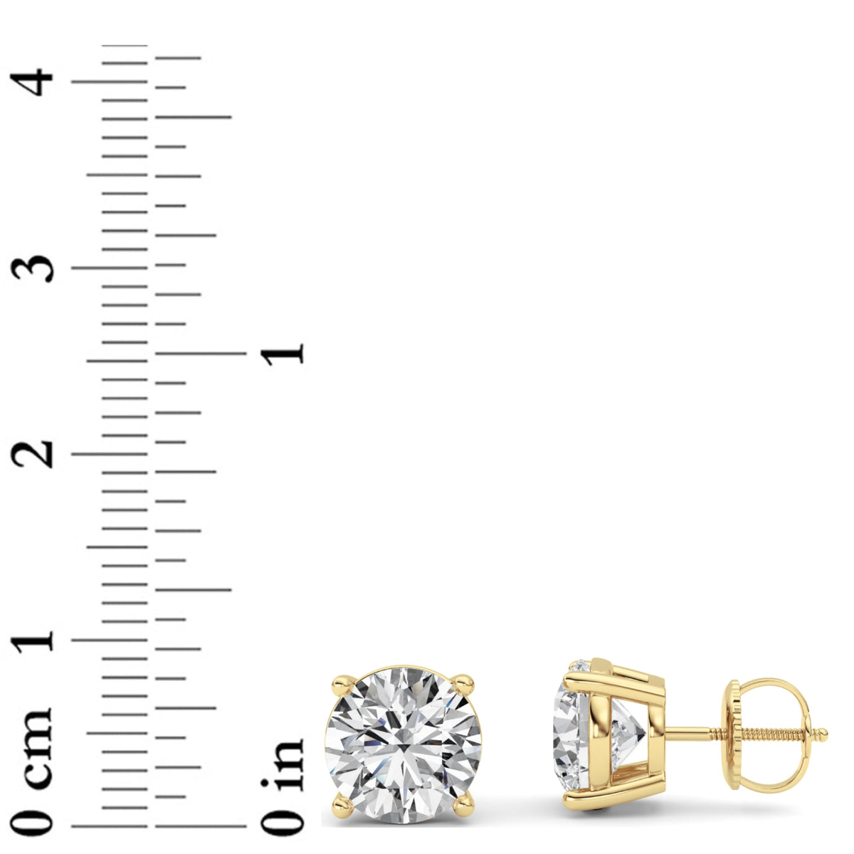 5CTW Round Lab-Grown Diamond Stud Earrings