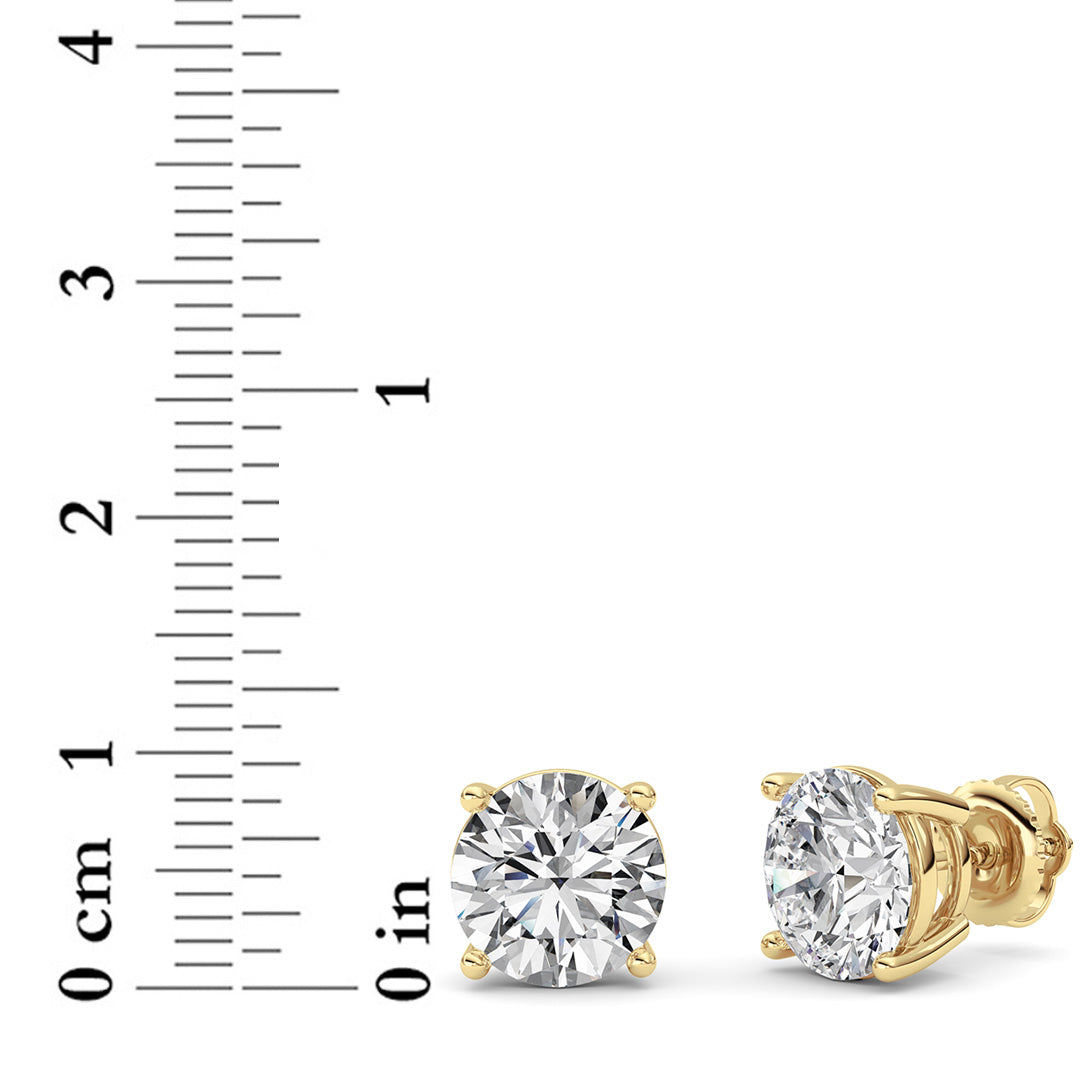 6CTW Round Lab-Grown Diamond Stud Earrings