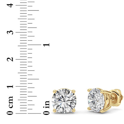 6CTW Round Lab-Grown Diamond Stud Earrings