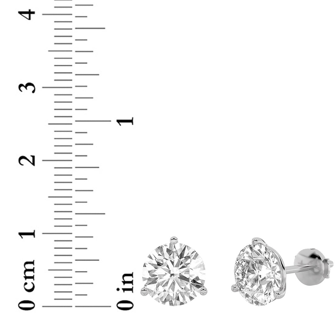 1.5CTW Round Lab-Grown Diamond Martini Stud Earrings 2 Stones