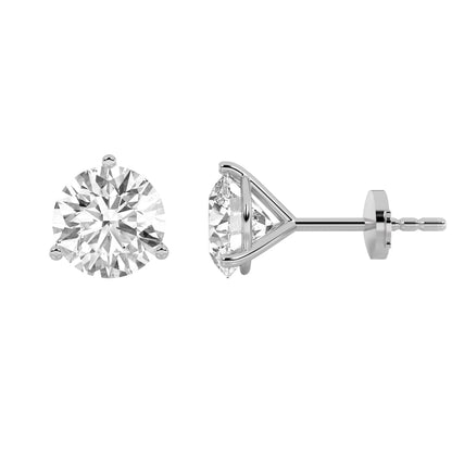 2.5CTW Round Lab-Grown Diamond Martini Stud Earrings 2 Stones