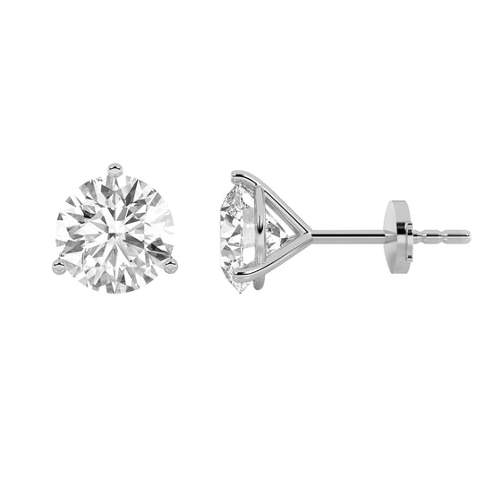 2.5CTW Round Lab-Grown Diamond Martini Stud Earrings 2 Stones
