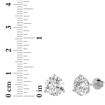 2.5CTW Round Lab-Grown Diamond Martini Stud Earrings 2 Stones