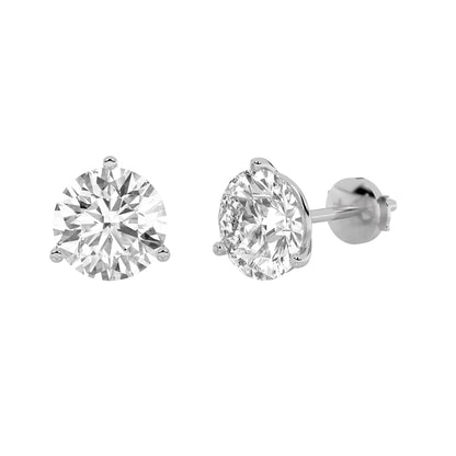 4.5CTW Round Lab-Grown Diamond Martini Stud Earrings 2 Stones