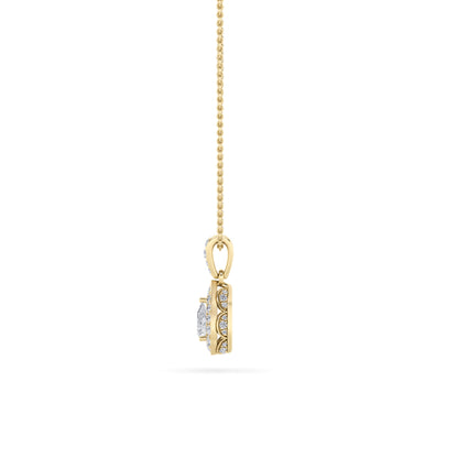 0.75CTW Pear Lab-Grown Diamond Prong Halo Pendant 36 Stones