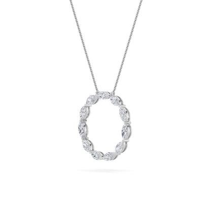 2.25CTW Marquise Lab-Grown Diamond Prong Circle Necklace 11 Stones