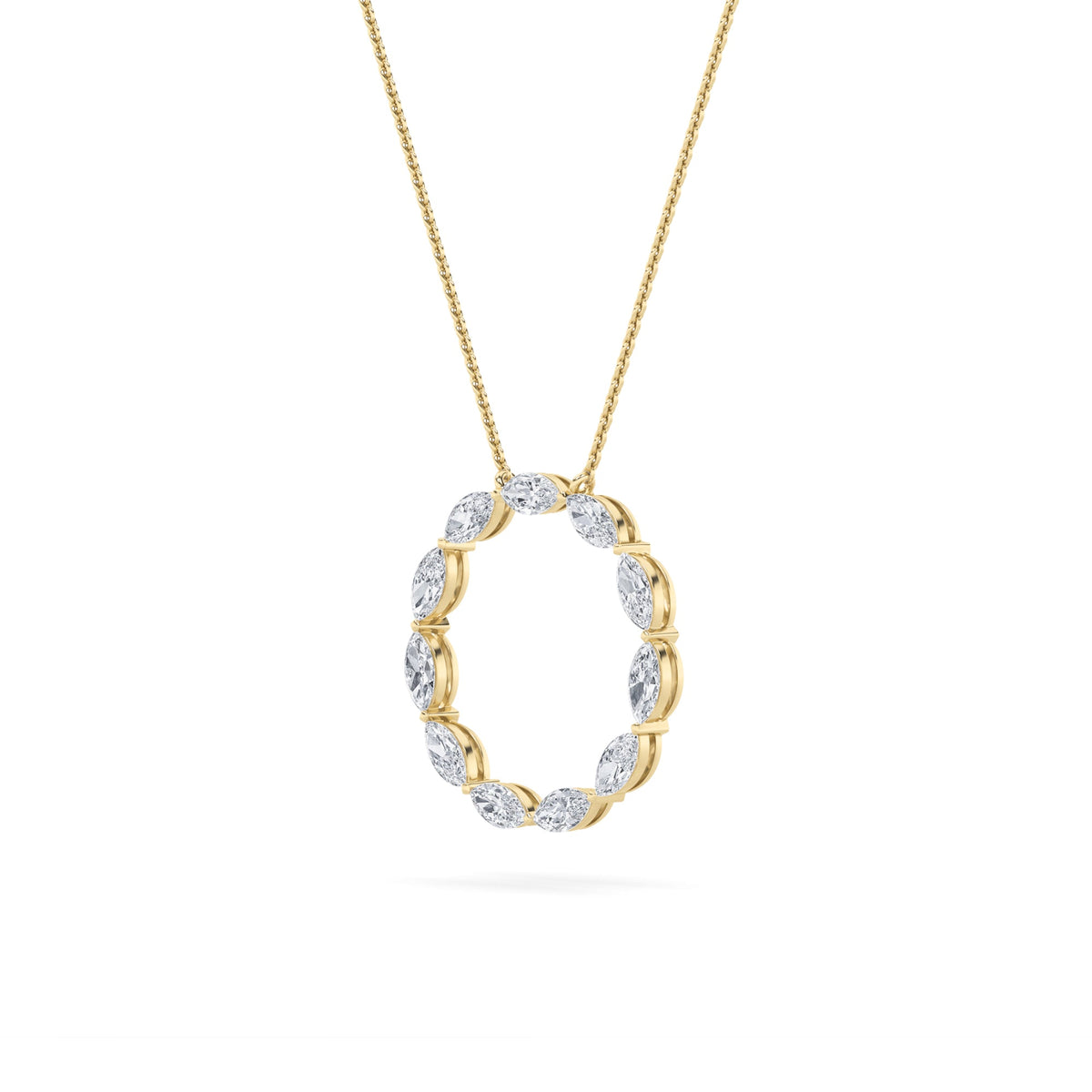 2.25CTW Marquise Lab-Grown Diamond Prong Circle Necklace 11 Stones