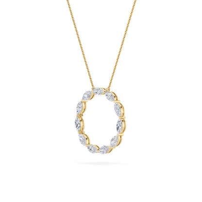 2.25CTW Marquise Lab-Grown Diamond Prong Circle Necklace 11 Stones