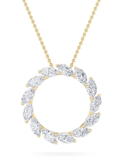 2CTW Marquise Lab-Grown Diamond Prong Circle Necklace 13 Stones