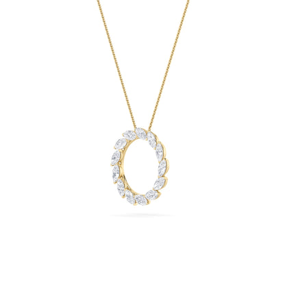 2CTW Marquise Lab-Grown Diamond Prong Circle Necklace 13 Stones